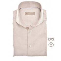 John Miller Luxury Cotton Non-Iron Fine-Structure Overhemd Zand