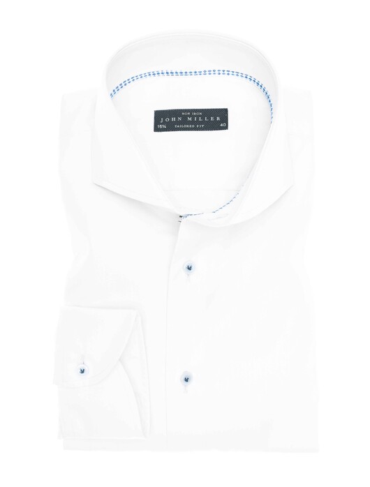 John Miller Luxury Plain Non-Iron Twill Shirt White