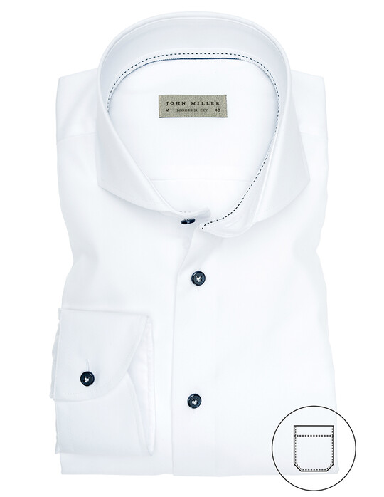 John Miller Luxury Plain Twill Shirt White