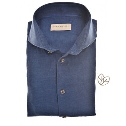 John Miller Luxury Pure Linen Overhemd Donker Blauw
