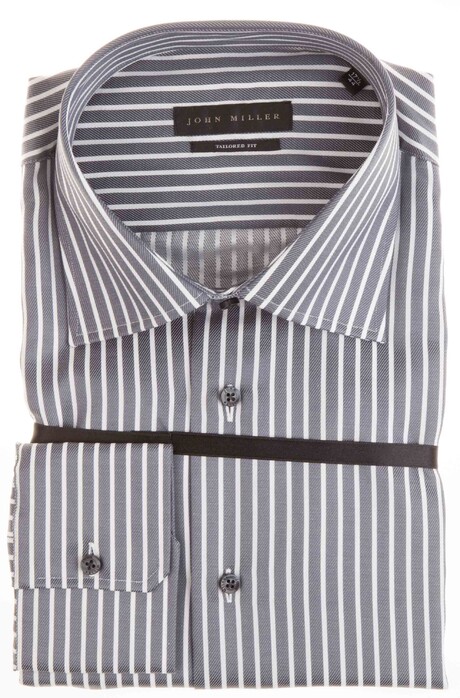 John Miller Luxury Two-Ply Dress Shirt Overhemd Grijs