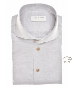 John Miller Lyocell Cotton Wool Shirt Overhemd Licht Grijs