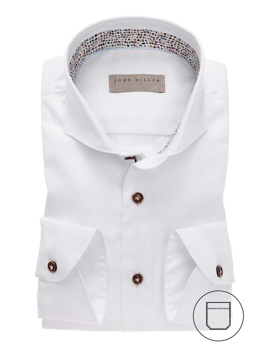 John Miller Modern Cutaway Cotton Shirt White