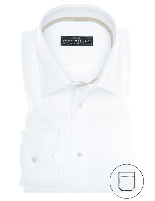 John Miller Non-Iron Basket Weave Shirt White