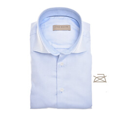 John Miller Non-Iron Fine-Structure Collar Contrast Shirt Light Blue