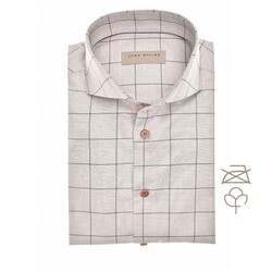 John Miller Non-Iron Supreme Check Shirt Light Brown