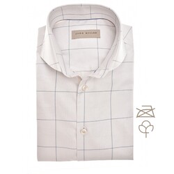 John Miller Non-Iron Windowpane Check Overhemd Zand