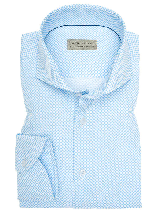 John Miller Non-Round Fashion Dot Shirt Light Blue