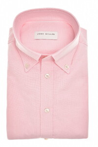 John Miller Organic Cotton Oxford Button-Down Slim Casual Shirt Pink