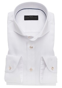 John Miller Plain Cotton Stretch Overhemd Wit