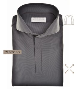 John Miller Plain Hyperstretch Comfort Poloshirt Donker Grijs