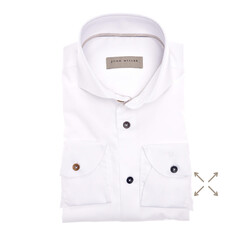 John Miller Playful Buttons Tailored Fit Overhemd Wit