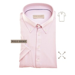John Miller Short Sleeve Button-Down Hyperstretch Polo Licht Roze