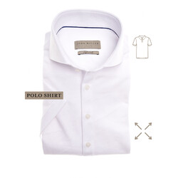 John Miller Short Sleeve Slim Stretch Poloshirt White