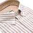 John Miller Short Sleeve Soft Stripe Button-Down Tailored Shirt Brown
