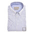 John Miller Short Sleeve Soft Stripe Button-Down Tailored Shirt Light Blue