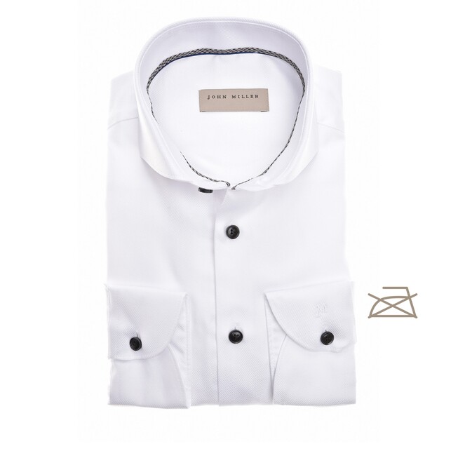 John Miller Slim Birdseye Pattern Shirt White