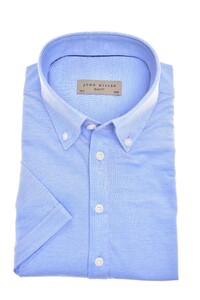 John Miller Slim Button-Down Polo Poloshirt Mid Blue