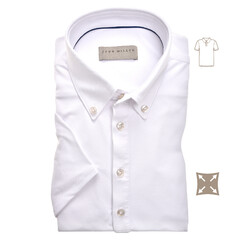 John Miller Slim Casual Button Down Short Sleeve Hyperstretch Poloshirt White