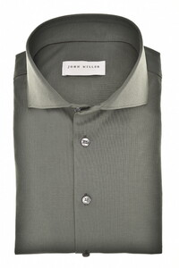 John Miller Slim Cotton Jersey Stretch Overhemd Donker Groen