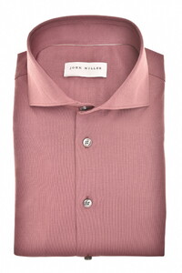 John Miller Slim Cotton Jersey Stretch Overhemd Midden Rood