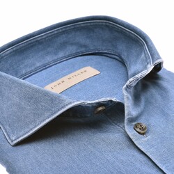 John Miller Slim Denim Fabric Overhemd Donker Blauw