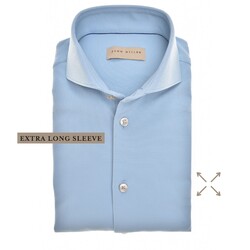 John Miller Slim-Fit Hyperstretch Extra Long Sleeve Overhemd Midden Blauw