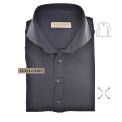 John Miller Slim-Fit Hyperstretch Long Sleeve Poloshirt Donker Blauw