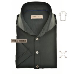 John Miller Slim-Fit Hyperstretch Short Sleeve Button-Polo Donker Groen