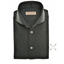 John Miller Slim-Fit Plain Hyperstretch Overhemd Donker Groen