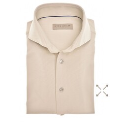 John Miller Slim-Fit Plain Hyperstretch Overhemd Zand