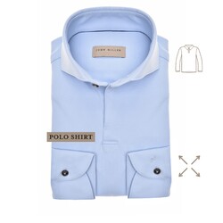 John Miller Slim Hyperstretch Long Sleeve Polo Licht Blauw