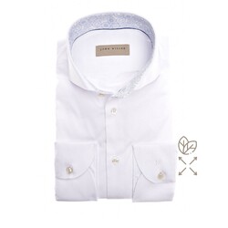 John Miller Slim Mandala Contrast Overhemd Wit-Licht Blauw