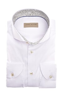 John Miller Slim Mandala Contrast Shirt White