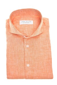 John Miller Slim Pure Linnen Shirt Light Orange