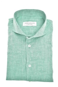 John Miller Slim Pure Linnen Shirt Mid Green