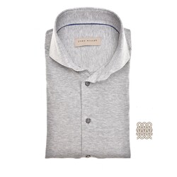 John Miller Slim Tricot Allover Mélange Overhemd Midden Grijs