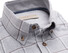 John Miller Soft Fabric Check Button-Down Taillored Fit Overhemd Midden Grijs