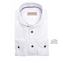 John Miller Tailored Birdseye Pattern Shirt White