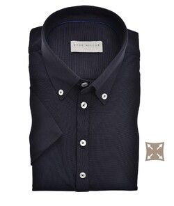 John Miller Tailored Fit Button Down Short Sleeve Hyperstretch Poloshirt Black