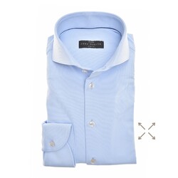 John Miller Tailored-Fit Hyperstretch Overhemd Licht Blauw