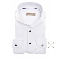 John Miller Tailored Hyperstretch Long Sleeve Overhemd Wit