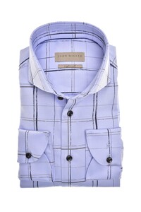 John Miller Tailored Line Check Overhemd Licht Blauw