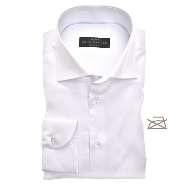John Miller Tailored Longer Sleeve Non Iron Shirt White