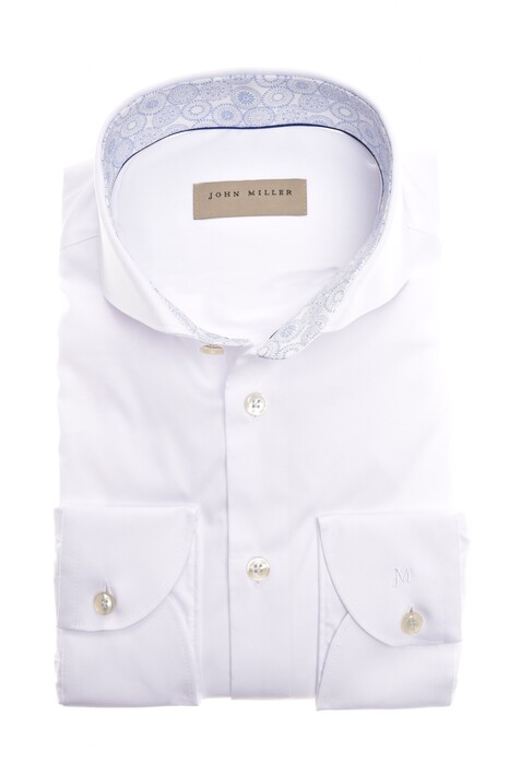 John Miller Tailored Mandala Contrast Shirt White