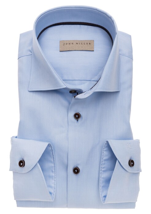 John Miller Tailored Sleeve 7 Non Iron Shirt Light Blue