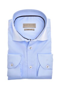 John Miller Tailored Uni Contrast Overhemd Lichtblauw-Grijs