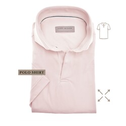 John Miller The Miller Short Sleeve Hyperstretch Poloshirt Licht Roze