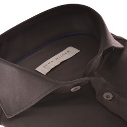 John Miller The Miller Short Sleeve Hyperstretch Shirt Overhemd Donker Bruin