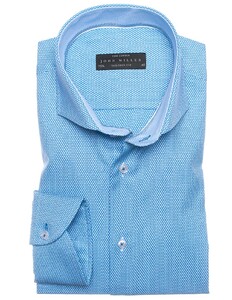 John Miller Ton-Sur-Ton Contrasted Structure Shirt Mid Blue